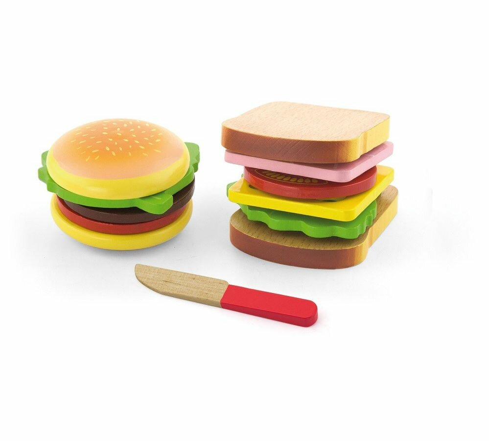 Игровой набор Viga Toys Гамбургер и сэндвич (50810) - фото №1