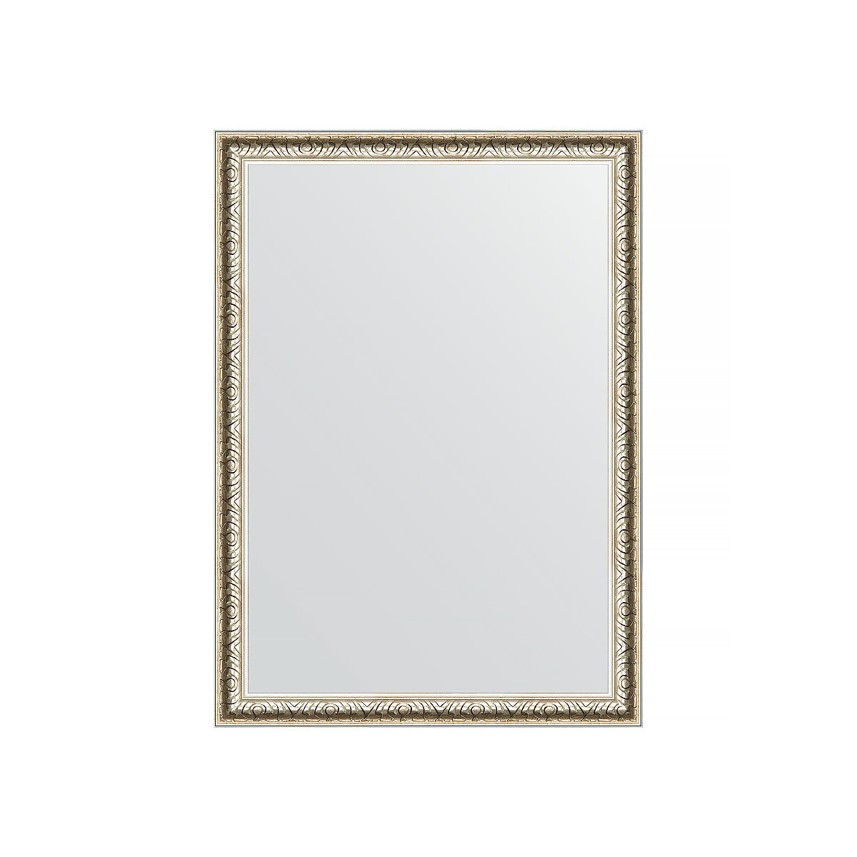 Зеркало настенное EVOFORM в багетной раме мельхиор 51х71 см для гостиной прихожей кабинета спальни и ванной комнаты BY 0790