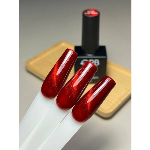 Гель-лак для ногтей красный кошачий глаз QRB nail system