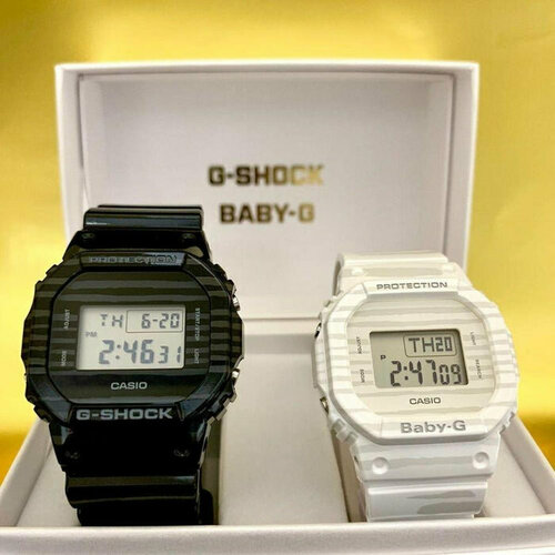 Наручные часы CASIO SLV-19B-1, черный, белый комплект прикольных парных футболок love