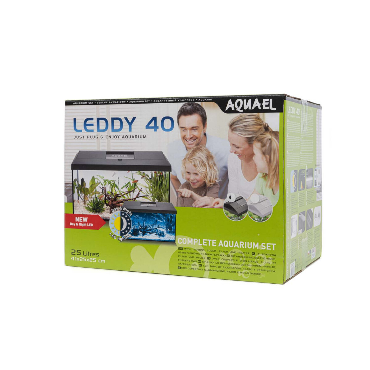 AQUAEL LEDDY SET PLUS D/N Аквариум прямой черный 25л 40*25*25см - фото №6