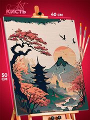Рукоделие Картина по номерам на холсте 40х50 на подрамнике пейзаж Япония