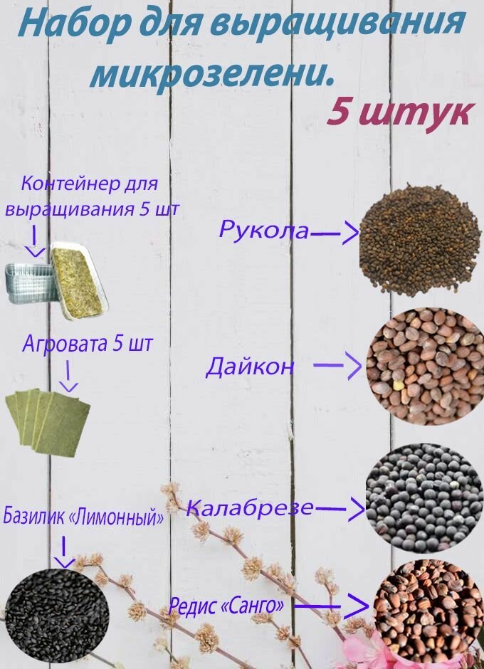 Набор для выращивания микрозелени 5 урожаев