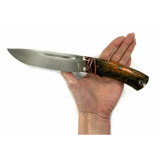 Нож Путник, Bohler S390, литье мельхиор, ценные породы дерева