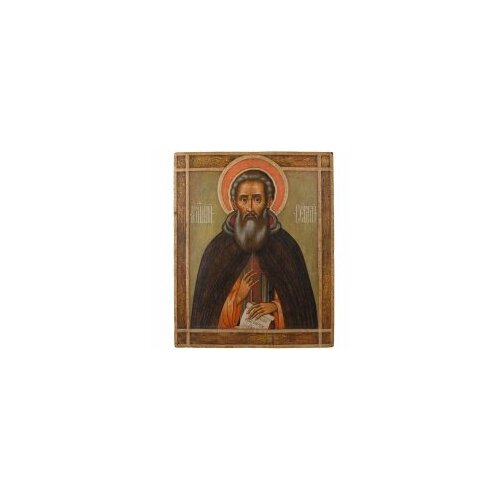икона троица 26 5х32 копия 16 века Икона живописная Прп. Сергий Радонежский 36х44 копия 16 века #167265