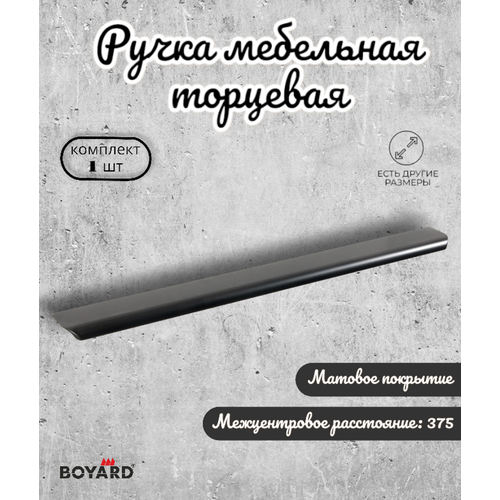 фото Ручка мебельная торцевая rt110bl.1/400 черная boyard