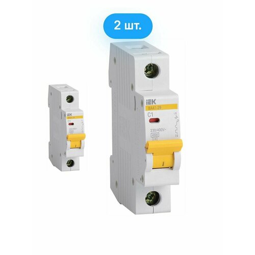 Автоматический выключатель IEK ВА47-29 1P 1А характеристика C (комплект из 2 шт)