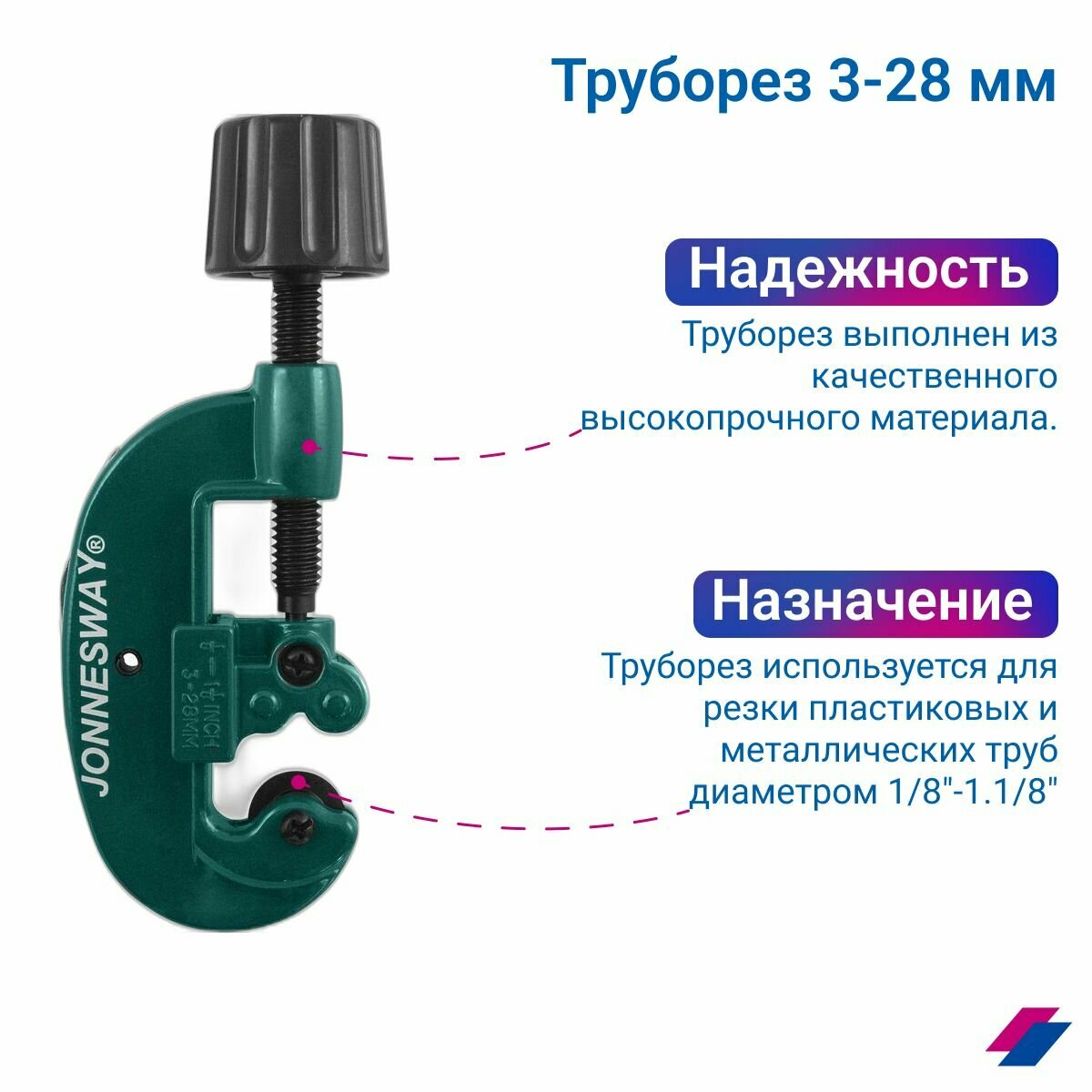 Роликовый труборез JONNESWAY AN040019 (AN040019A) 3 - 28