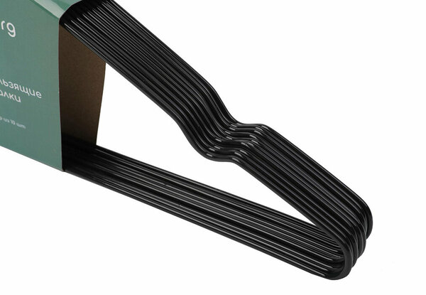 Вешалка-плечики для одежды металлические 10 шт Ridberg, черный