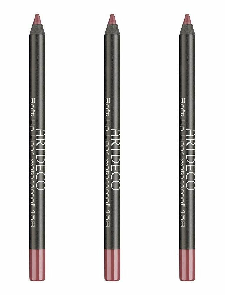 ARTDECO Водостойкий карандаш для губ Soft Lip Liner Waterproof тон 158, 1,2 г, 3 шт