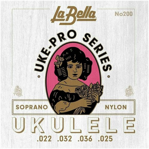 LA BELLA Set 200 Soprano Струны для укулеле сопрано 15 black комплект струн для укулеле la bella