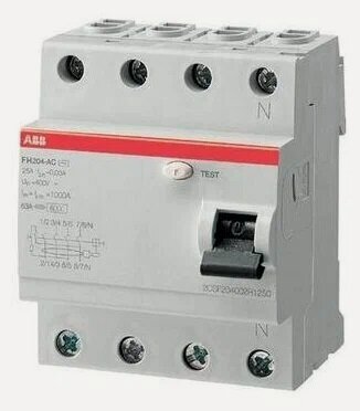 Изображение товара Узо ABB FH тип АС три полюса 25 A FH204 AC-25/0,03 2CSF204002R1250