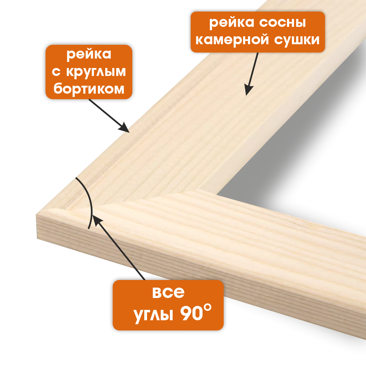 Подрамник деревянный для холста, размер 50*70