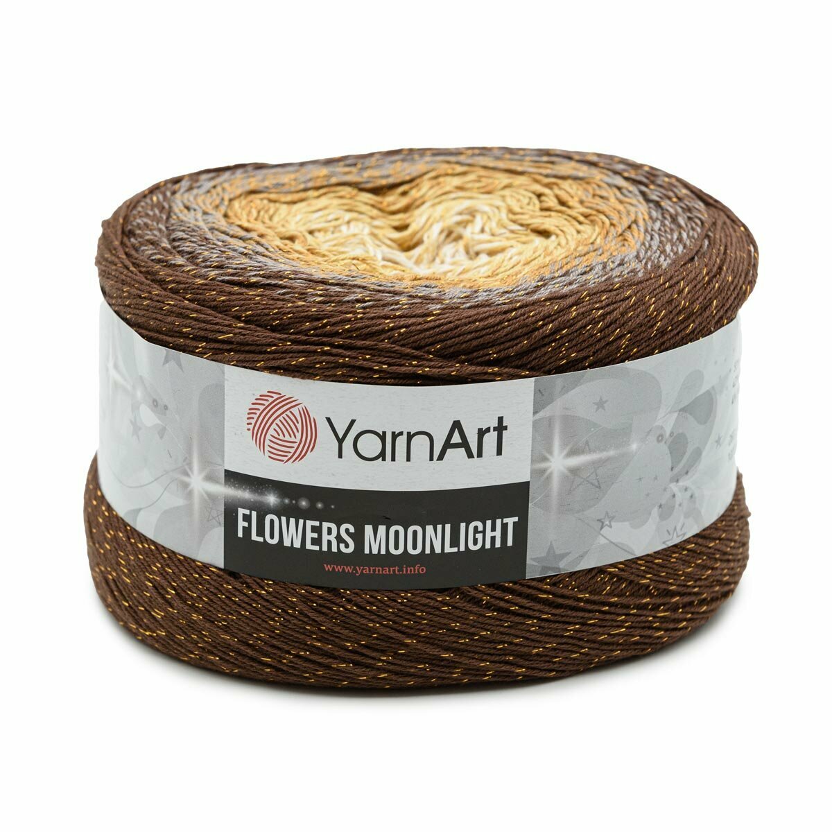 Пряжа для вязания YarnArt 'Flowers Moonlight' 260гр 1000м (53% хлопок, 43% полиакрил, 4% металлик) (3284 секционный), 2 мотка