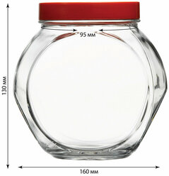 Банка стеклянная для хранения с пластиковой крышкой 1500 мл, Pasabahce