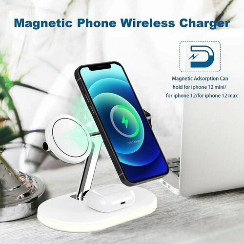 Зарядная станция 3 в 1 Magnetic Wireless charger АВК-С300