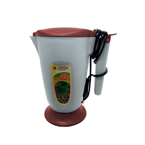 Электрический чайник 0,5 л. / Мини-чайник дорожный, бордово-бежевый