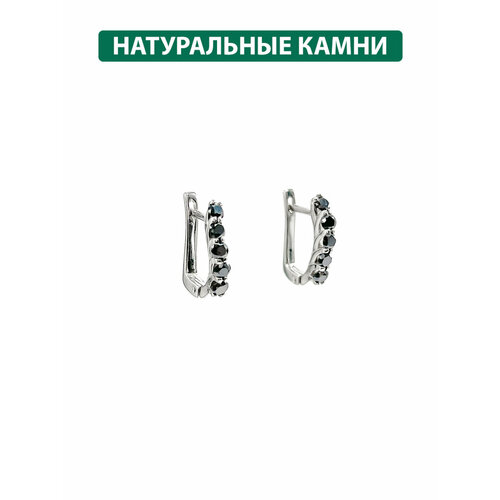 Серьги Кристалл Мечты, серебро, 925 проба, бриллиант, длина 1.3 см