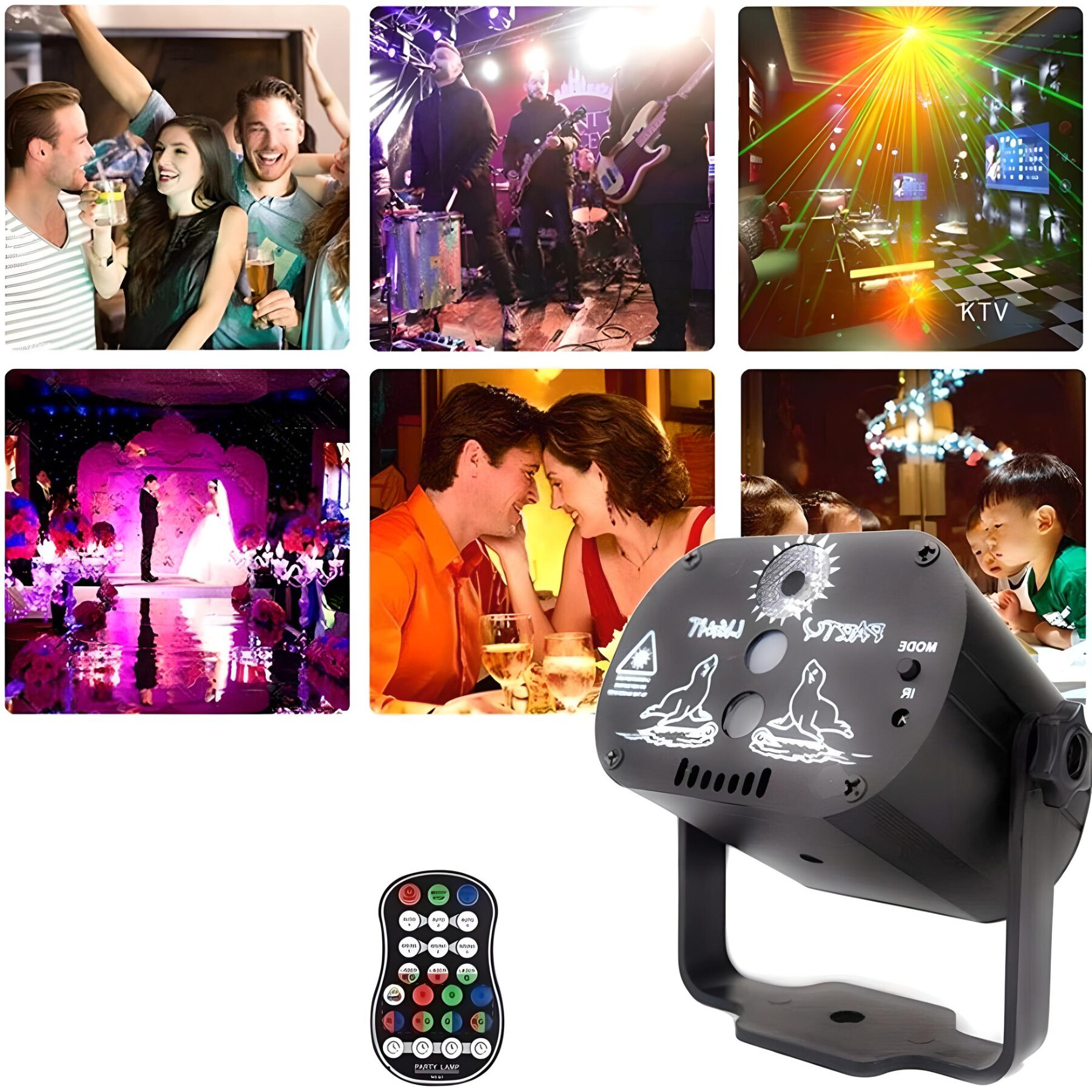 Лазерный проектор, проектор новогодний, новогодний проектор, разноцветный, подставка, разворот на 360 градусов