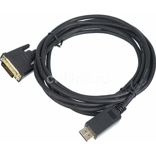 кабель telecom display port m to hdmi m ta494 1 8м Кабель Display Port DisplayPort (m) - DVI (m), GOLD , 3м, черный