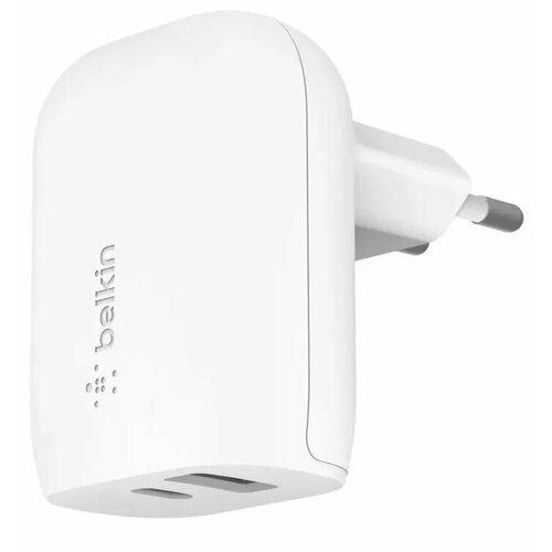 Сетевое зарядное устройство Belkin BoostCharge Dual USB-A + USB-C, 37Вт белый