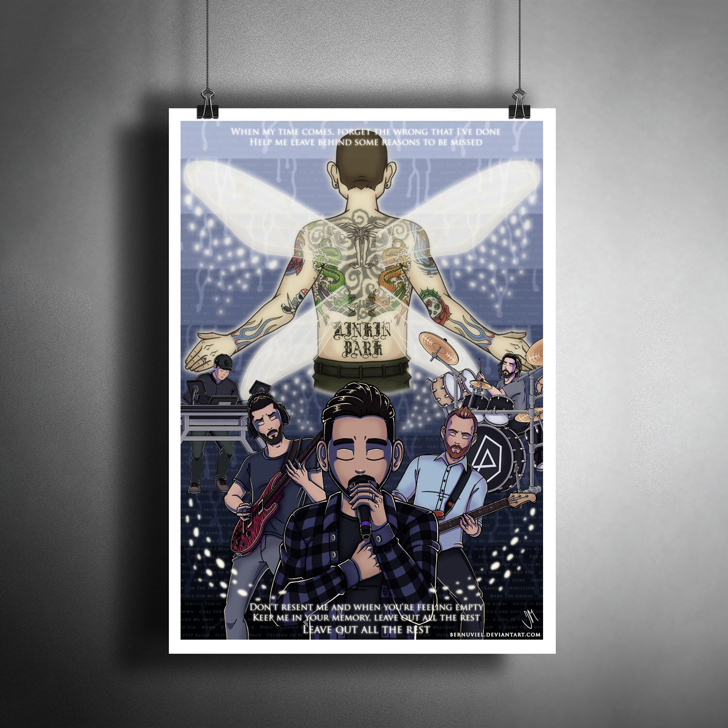 Постер плакат для интерьера "Музыка: Американская рок-группа Линкин Парк. Честер Беннингтон, группа Linkin Park"/ A3 (297 x 420 мм)