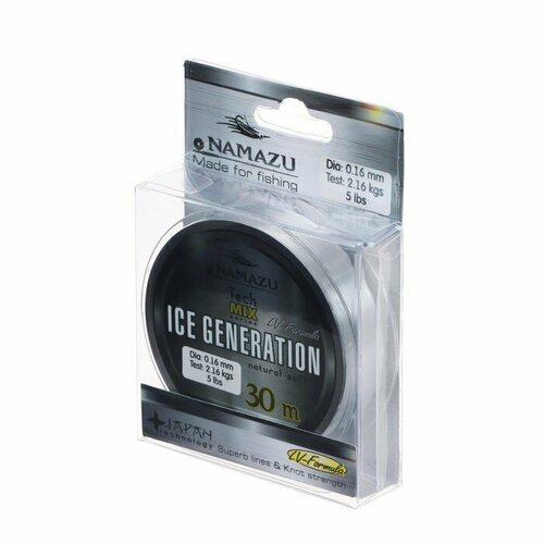 фото Леска namazu ice generation, диаметр 0.16 мм, тест 2.16 кг, 30 м, прозрачная (комплект из 9 шт)