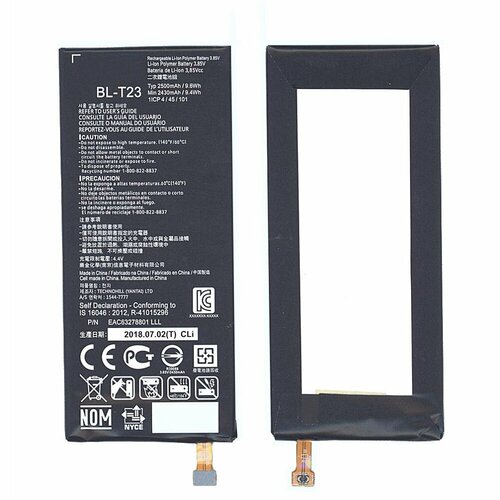 Аккумуляторная батарея BL-T23 для LG F690L, X Cam 4G 2500mAh / 9.63Wh 3,85V аккумулятор для lg bl t23 k580 x cam