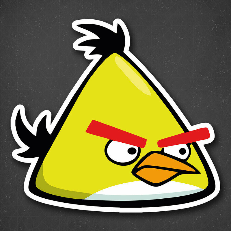 Наклейка на авто "angry bird - желтая птица" 20x19 см