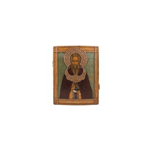 Икона живописная Прп. Сергий Радонежский 24х31 копия 18 века #168347