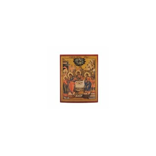 Икона Троица Ветхозаветная 12х9,5 прямая печать по левкасу, золочение #112508