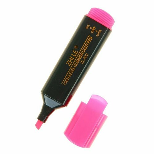 Маркер-текстовыделитель Zhile, 5 мм, розовый (комплект из 48 шт)
