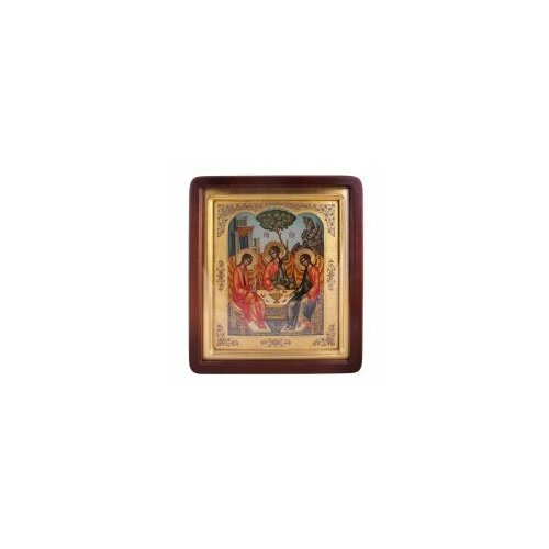 Икона живописная Троица Св. 33х38 в киоте #107381