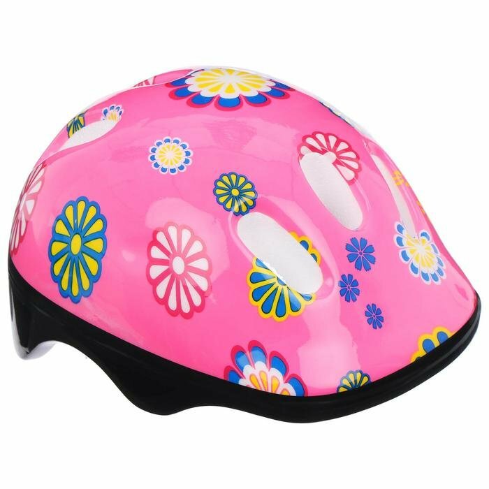 Шлем защитный детский ONLYTOP OT-SH6, обхват 52-54 см, цвет розовый (комплект из 3 шт)