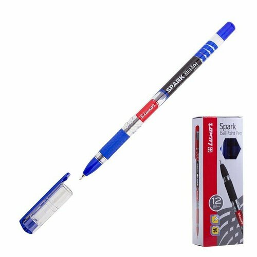 Ручка шариковая Luxor 1597 Spark, узел 0.7 мм, грип, синяя (комплект из 36 шт)