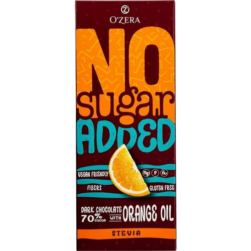 Шоколад Ozera No Sugar Added Dark & Orange Горький 90г х 2шт