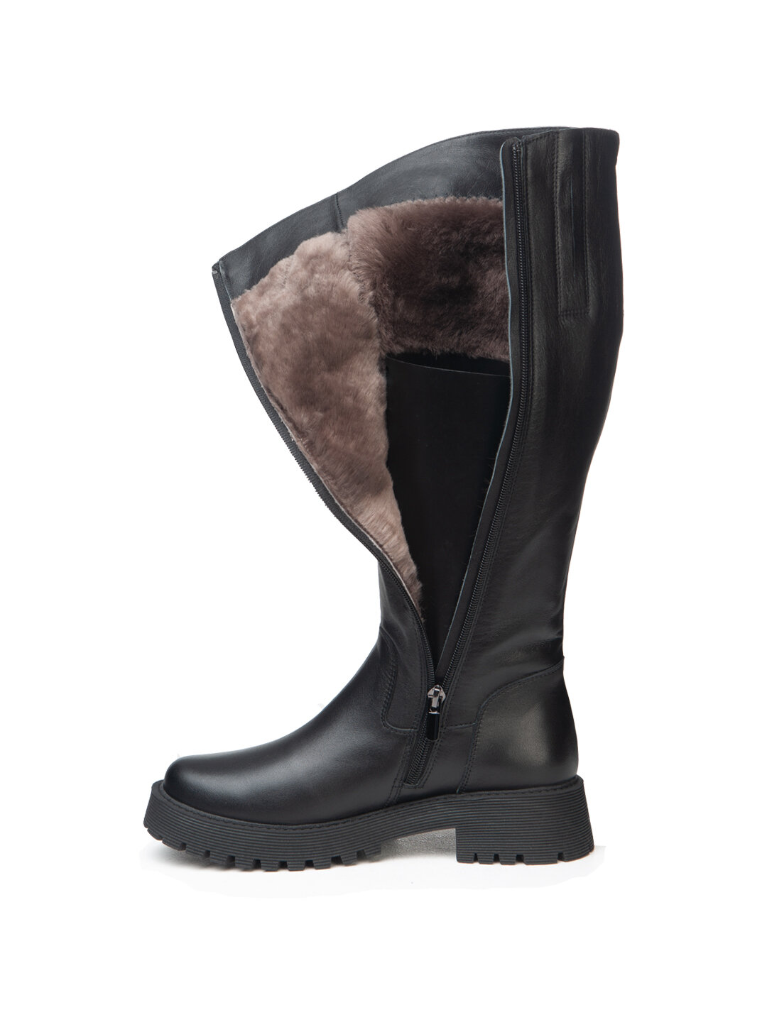 фото Сапоги женские из натуральной кожи и натурального меха от бренда BaGari