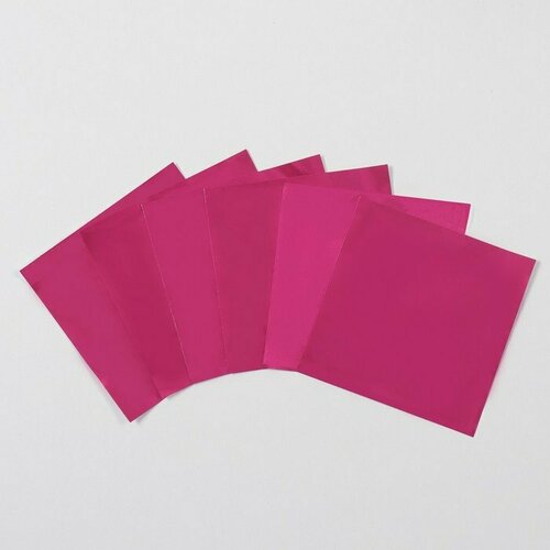 Фольга для конфет, розовый, 10 х 10 см, 100 шт (комплект из 8 шт)