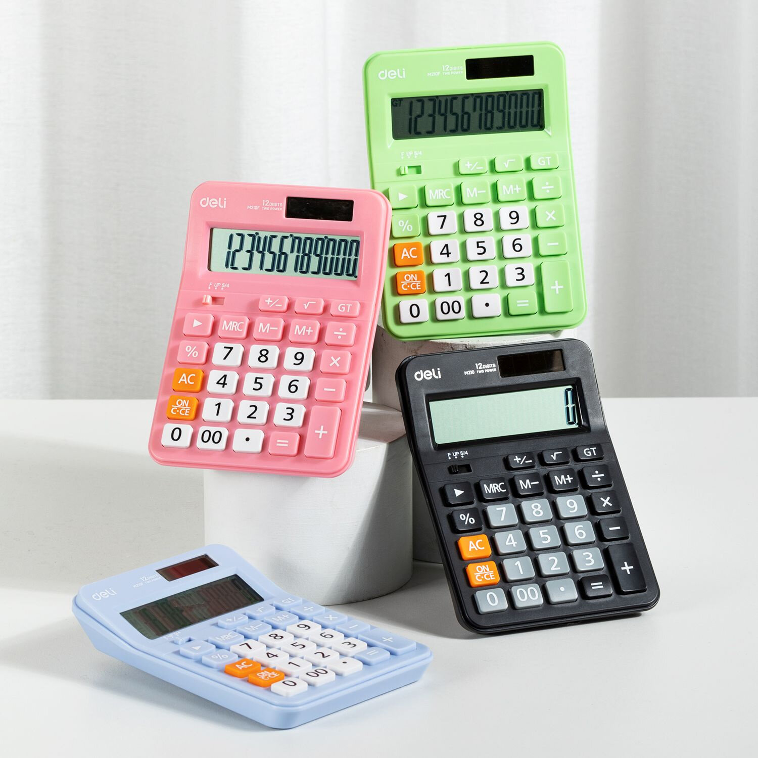 Калькулятор настольный Deli EM210FPINK розовый - фото №3