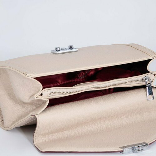 фото Сумка мессенджер , бежевый, бордовый нет бренда