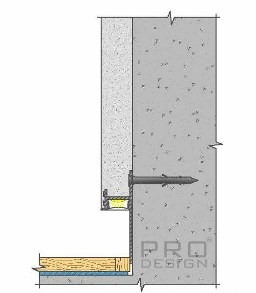 Скрытый плинтус под рассеиватель Pro Design 7209 A анодированный 1 шт. 2700х52х17,5 мм