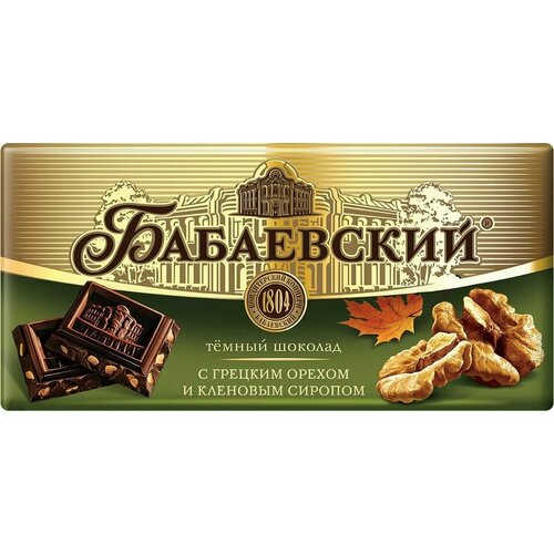 Шоколад Бабаевский Темный Грецкий орех-Кленовый сироп 90г 1шт