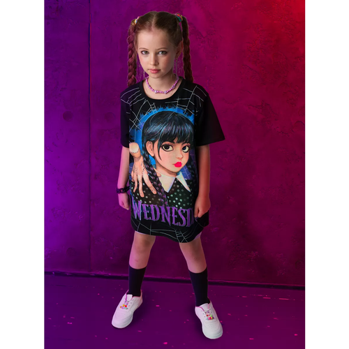 фото Футболка miki, размер 46, черный, фиолетовый