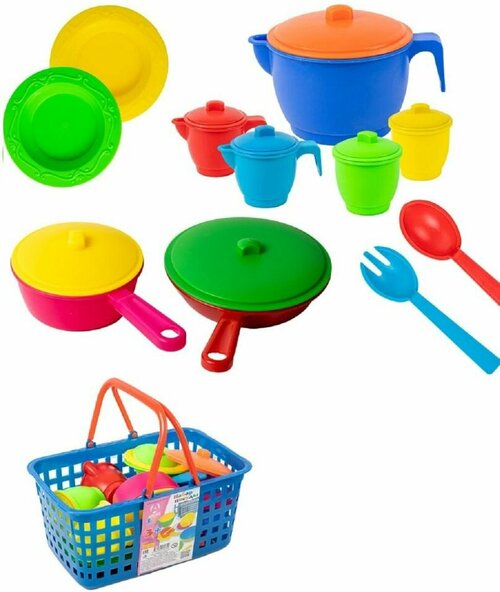 Набор игровой Toy mix Посуда с корзинкой 2015-003 1шт