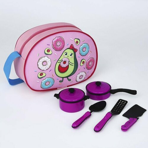Подарочный набор для девочки повара, сумка 22х16см, микс (комплект из 4 шт)