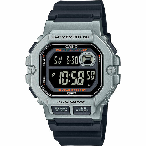 фото Наручные часы casio, серебряный, черный
