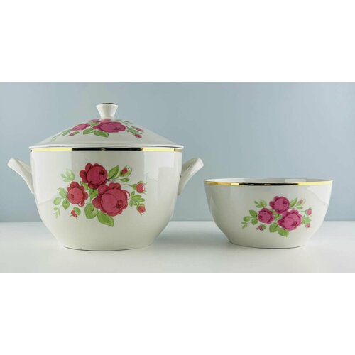 Винтажный набор супница и салатник 