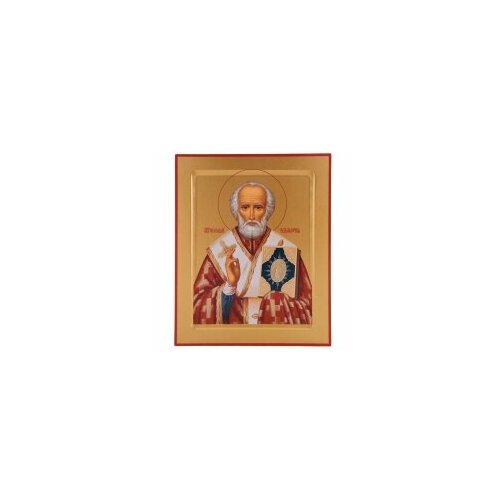 икона на сусальном золоте николай чудотворец 20 х 24 см Икона на дереве 18*24 прокат, ковчег, упаковка (Николай Чудотворец 1) #120181