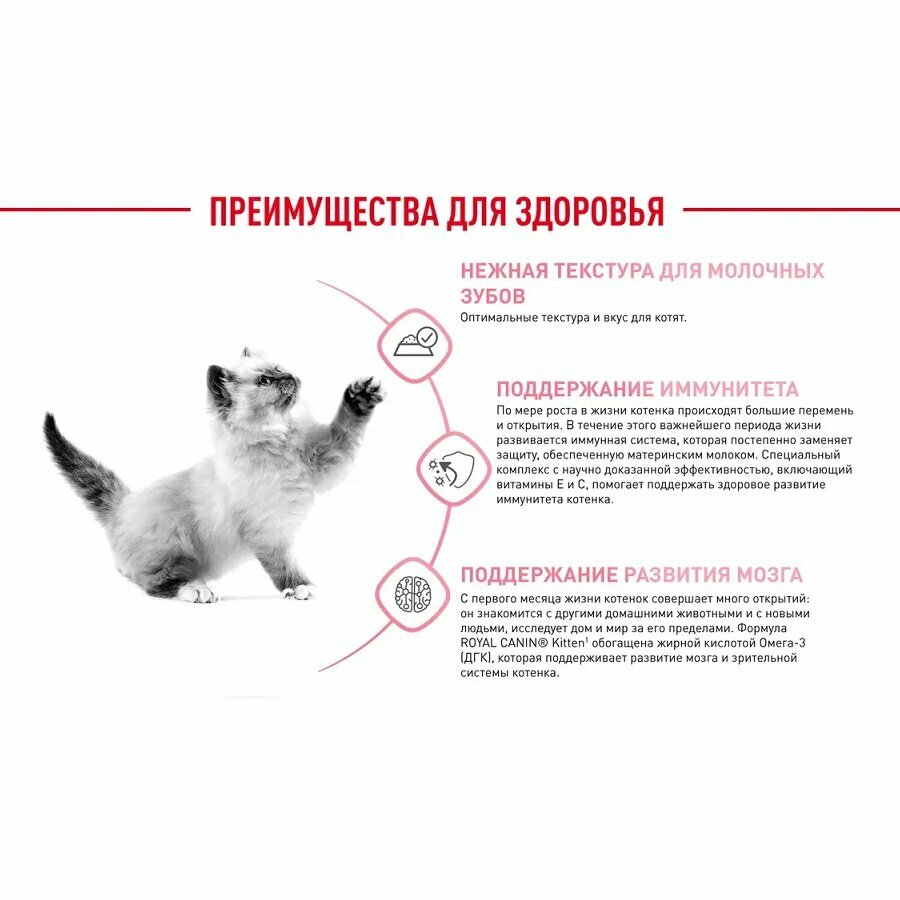 Royal Canin Kitten влажный корм для котят от 4 до 12 месяцев кусочки в соусе, 85 г - фото №9