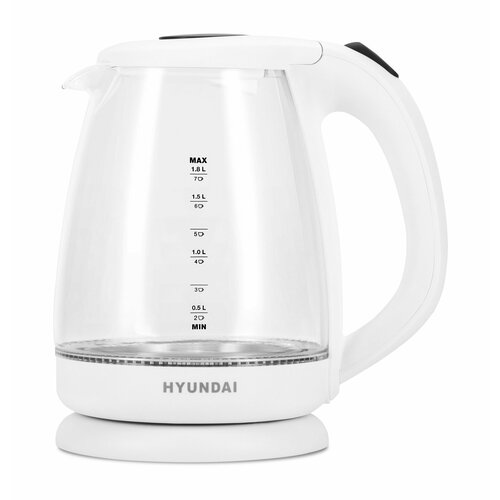 Чайник электрический Hyundai HYK-G2001 18л 2200Вт белыйсерый корпус стекло 229600₽